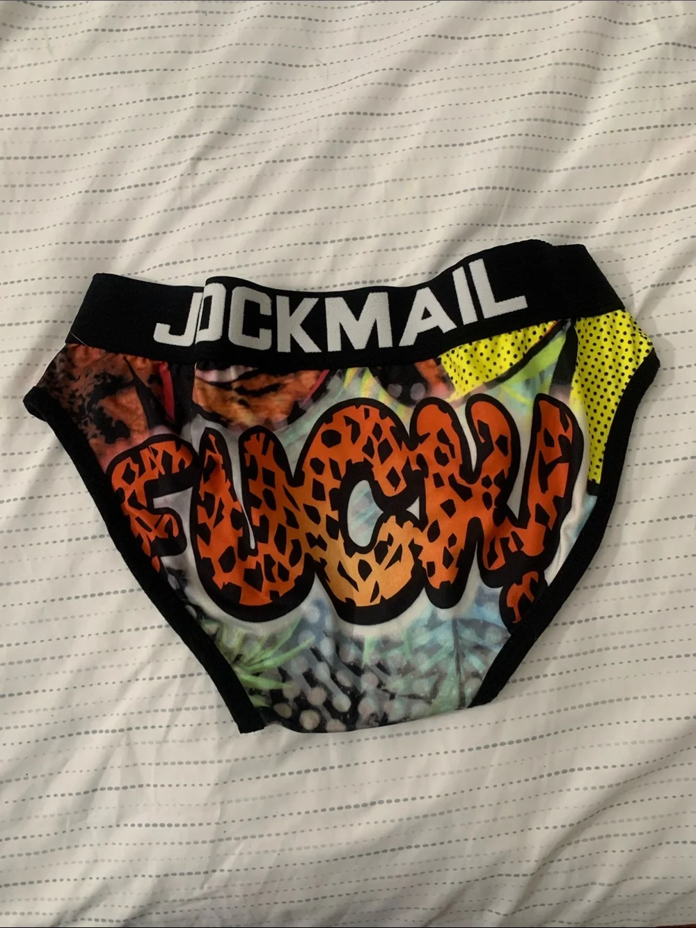 JOCKMAIL Men’s Tiger Graphic Briefs in Red and Black